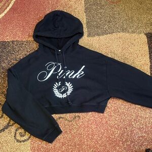 Victorias Secret black cropped sweatshirt